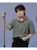 韓國Romantic Crown - [WOOZI Collection] RECENT BUTTON KNIT POLO_BLACK
